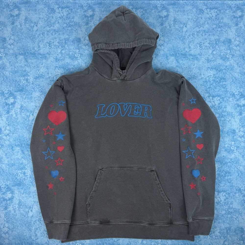 Bianca Chandon Lover Hoodie Pullover Sweatshirt Men's Large Charcoal Gray
